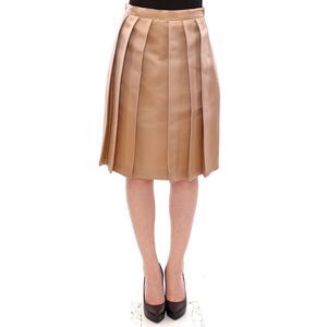 Andrea Incontri Pleated Midi Skirt Women Brown Skirts
